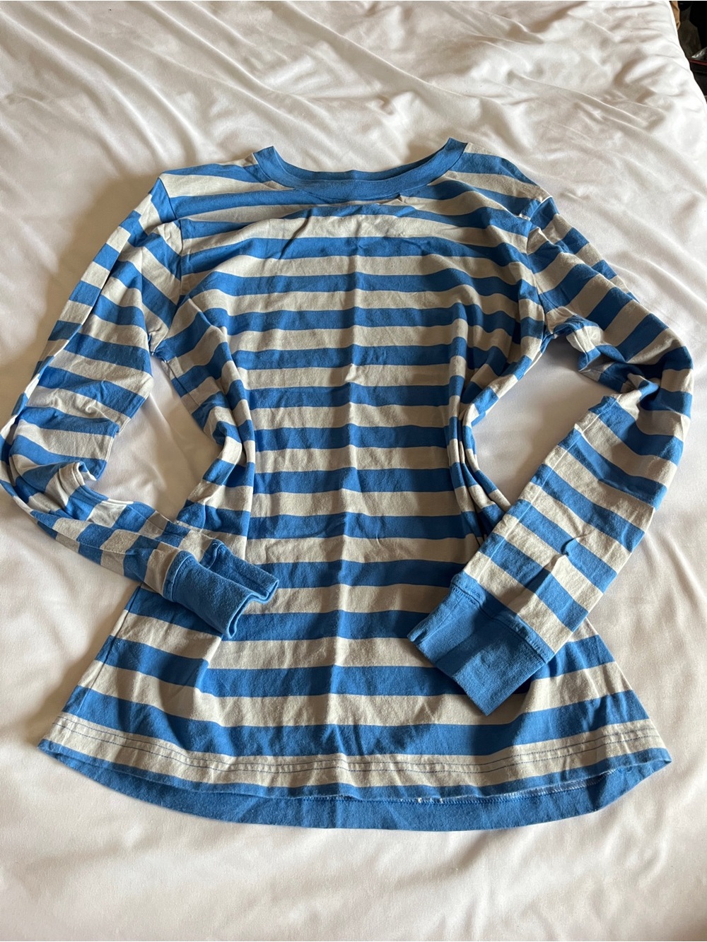 Cherokee Ultimate Tee Striped Long Sleeve Blue Grey Youth XL Cotton 
